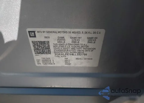 2020 GMC Terrain Fwd Slt from USA, damaged, VIN 3GKALPEV4LL332799